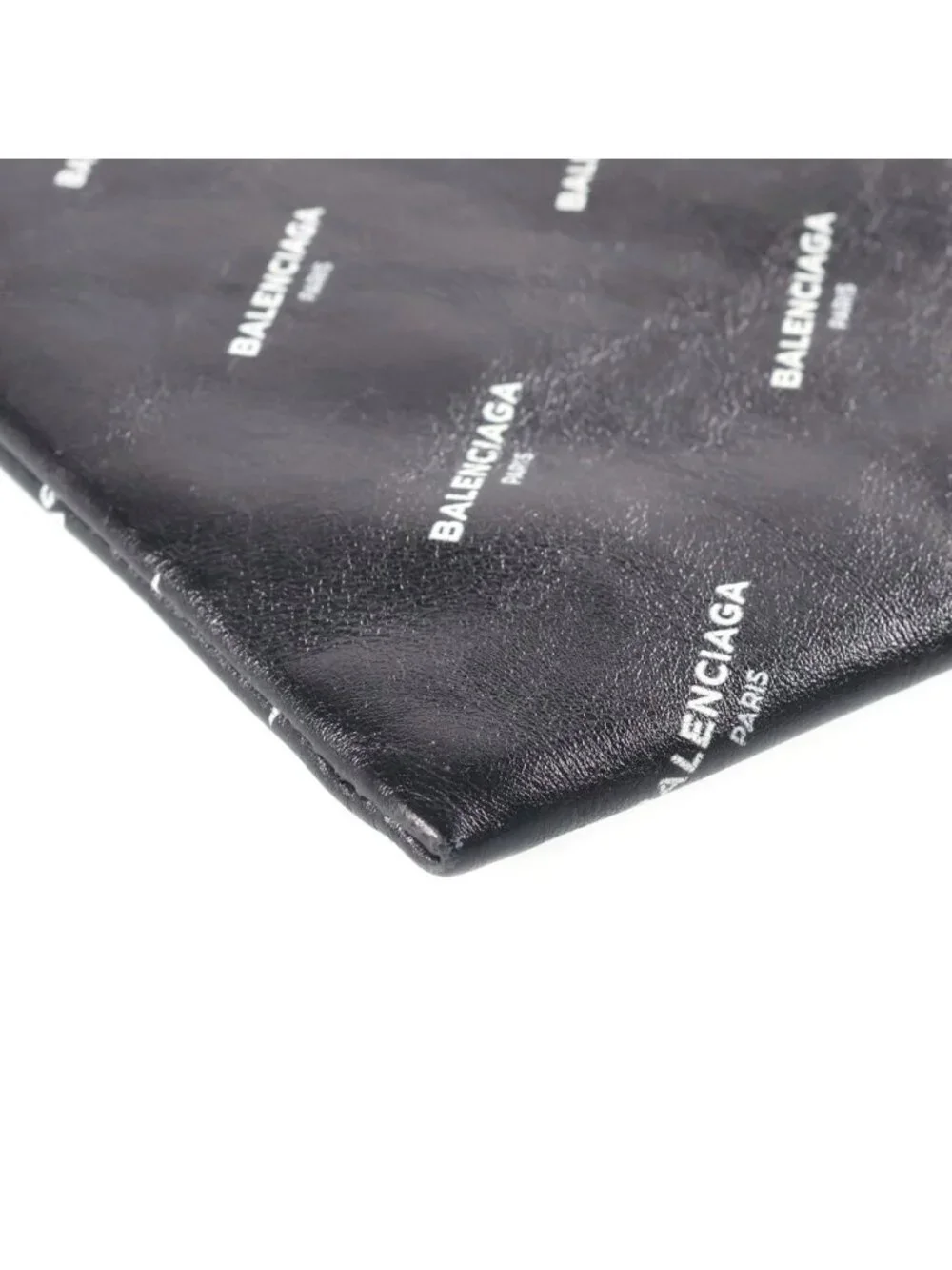 Balenciaga Logo Clutch Handbag Black